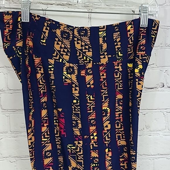 LuLaRoe NEW Tall & Curvy TC (12-22) Navy Tribal Stripe Butter Soft Legging Pants - Picture 3 of 7
